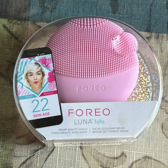 NWT FOREO LUNA fofo facial cleansing massaging brush pearl pink - Picture 7 of 10